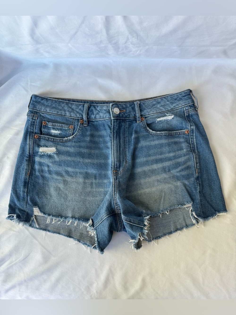 American Eagle Outfitters Shorts Tomgirl Short Stretch Light Blue Wash Size 10